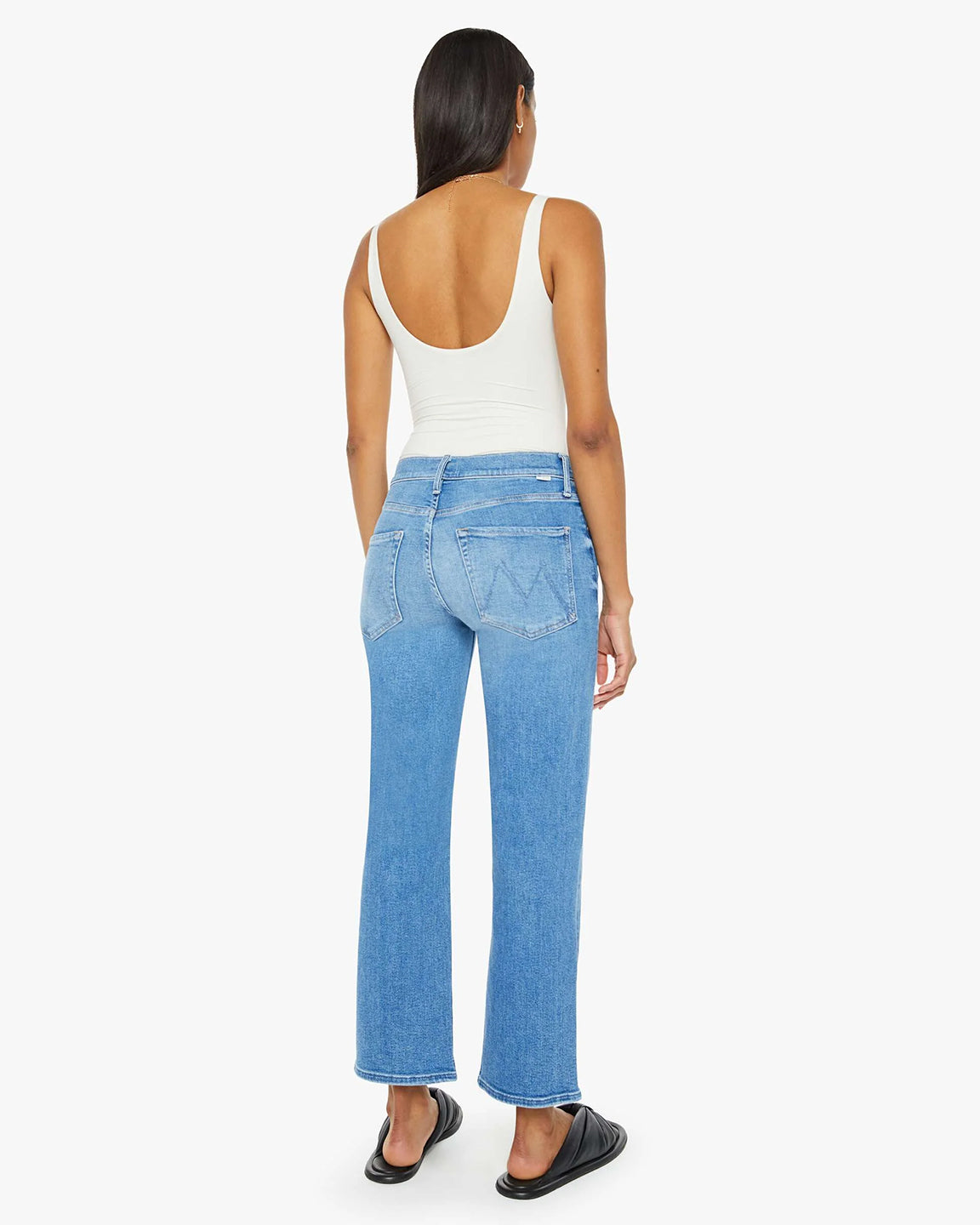 Mother The Mid Rise Rambler Zip Ankle In Out Of The Blue