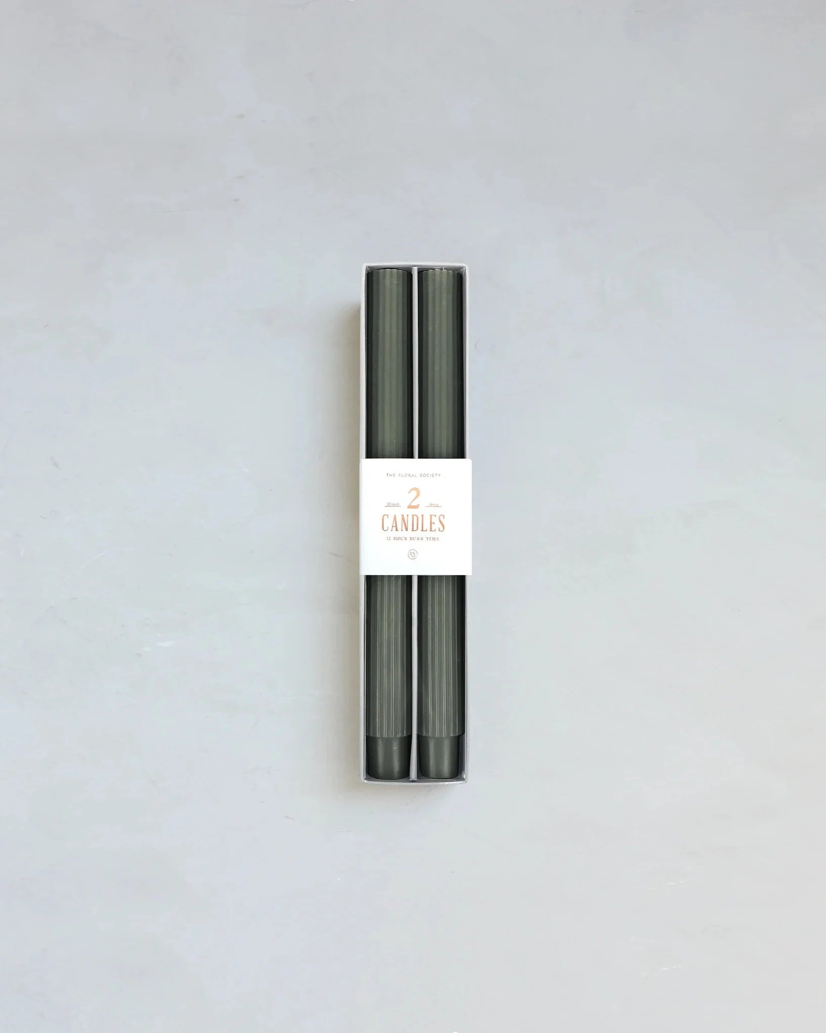 The Floral Society 10" Fancy Taper Candles in Moss