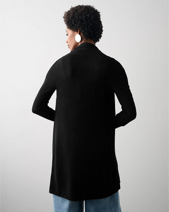 White and Warren Cashmere Trapeze in Black