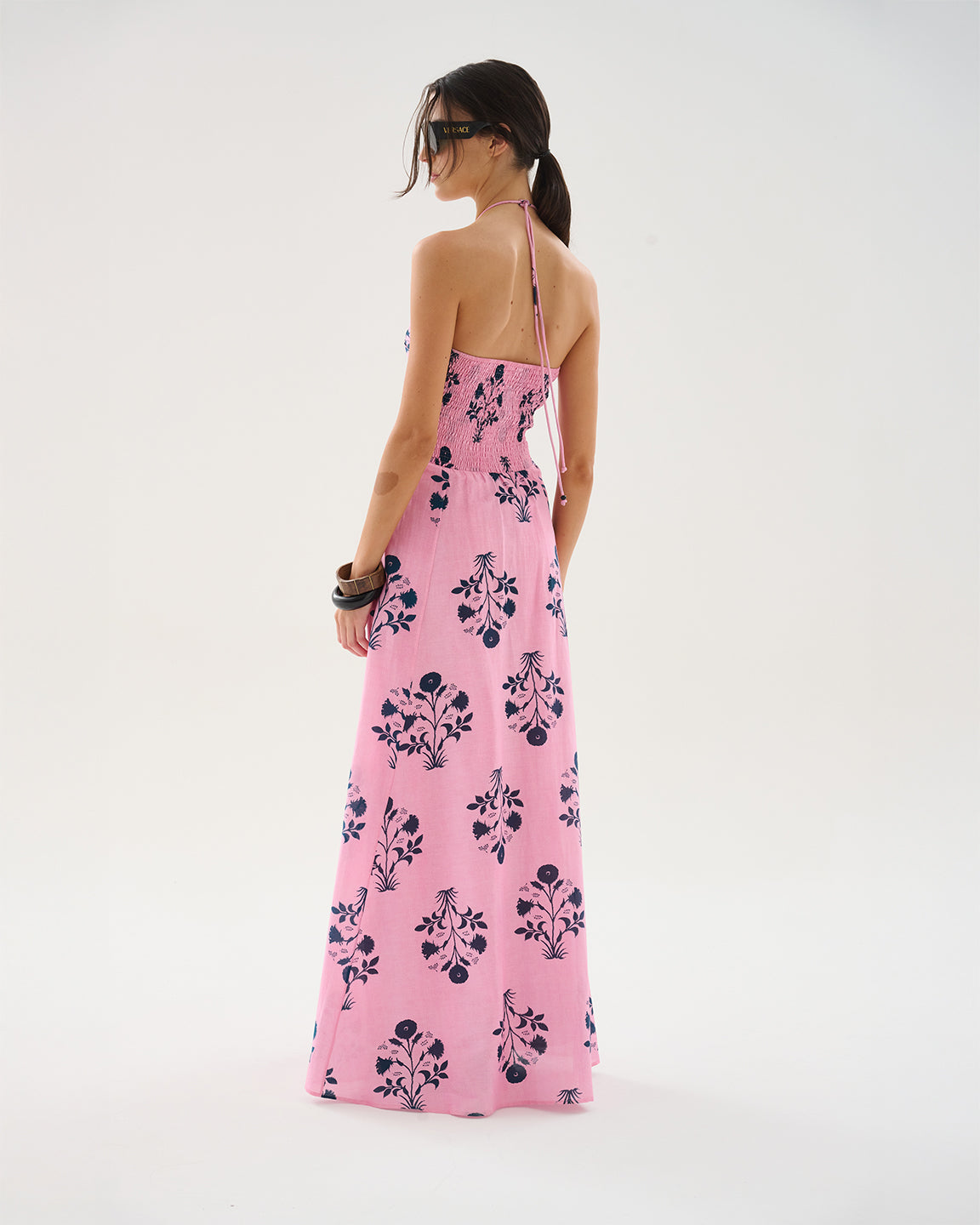 Maria Cher Bolson Tori Midi Dress in Pink
