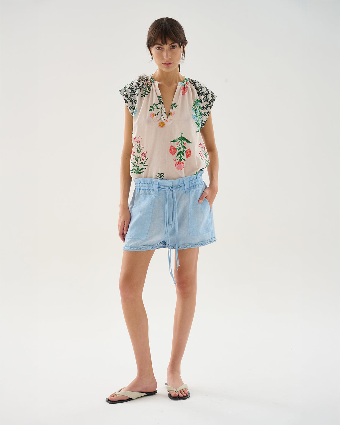 Maria Cher Riobamba Tegan Shorts In Blue Lavender