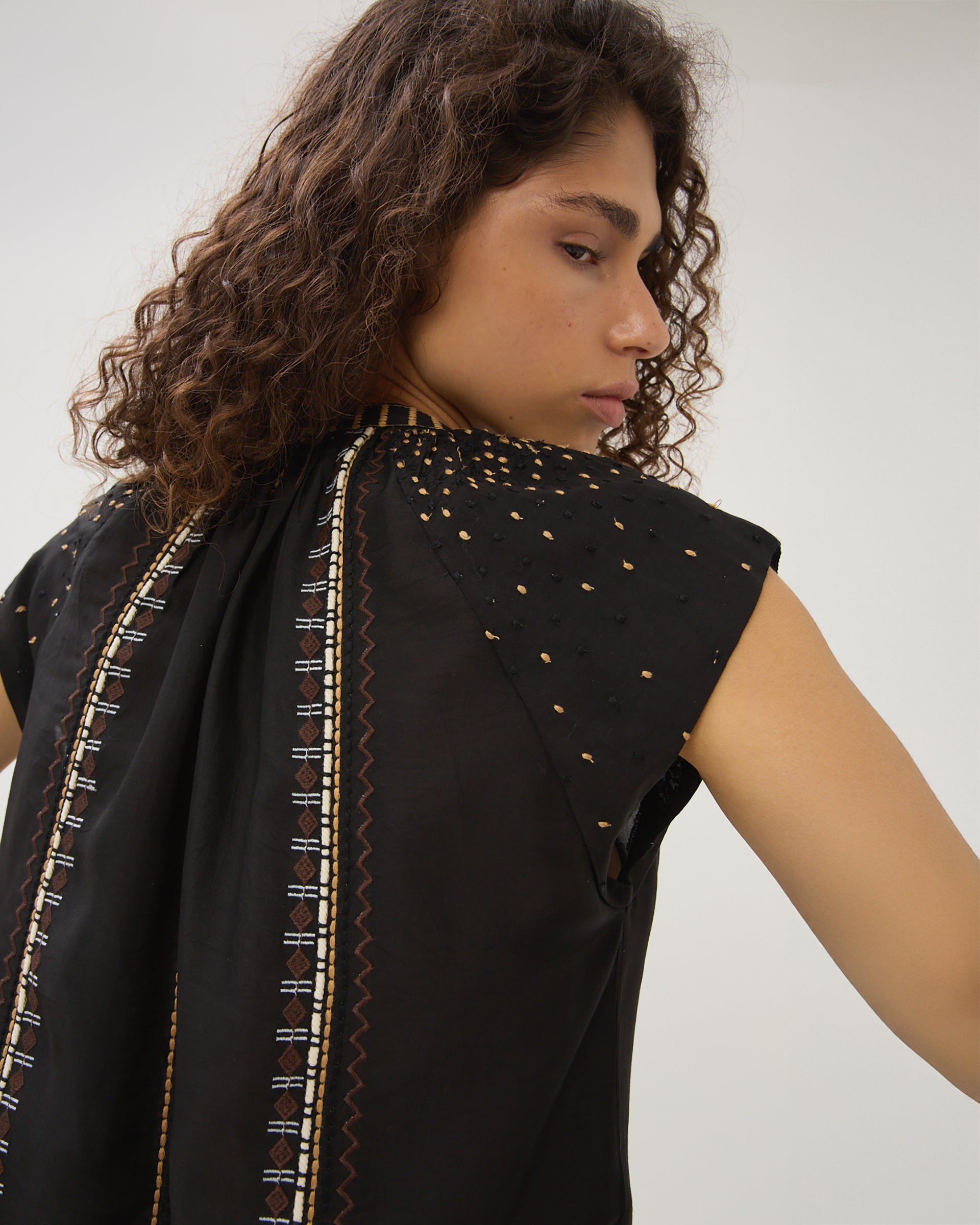 Maria Cher Joan Monica Top in Black