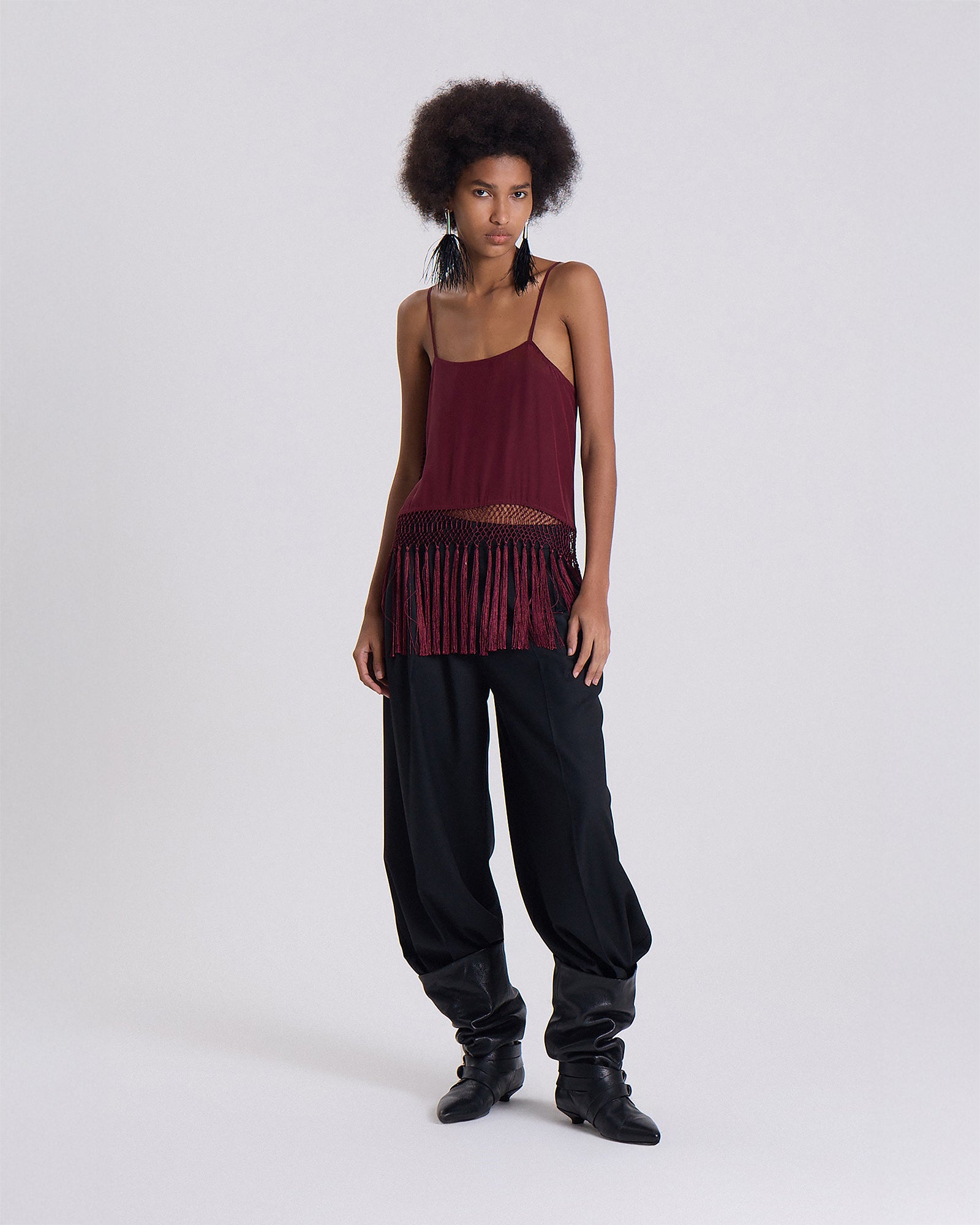 Maria Cher Ridge Audrey Top in Bordeaux