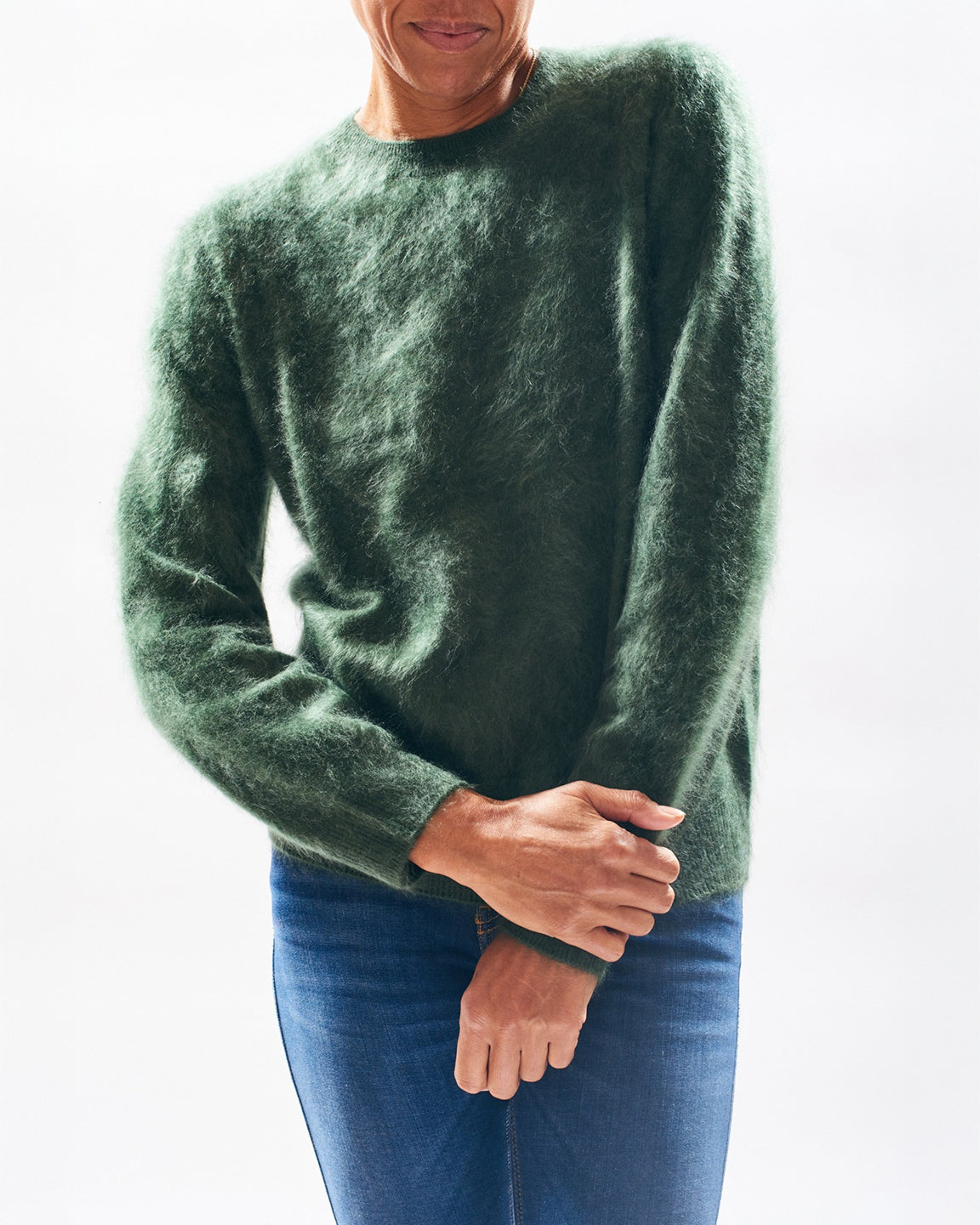 Jumper 1234 Brushed Crew in Jungle