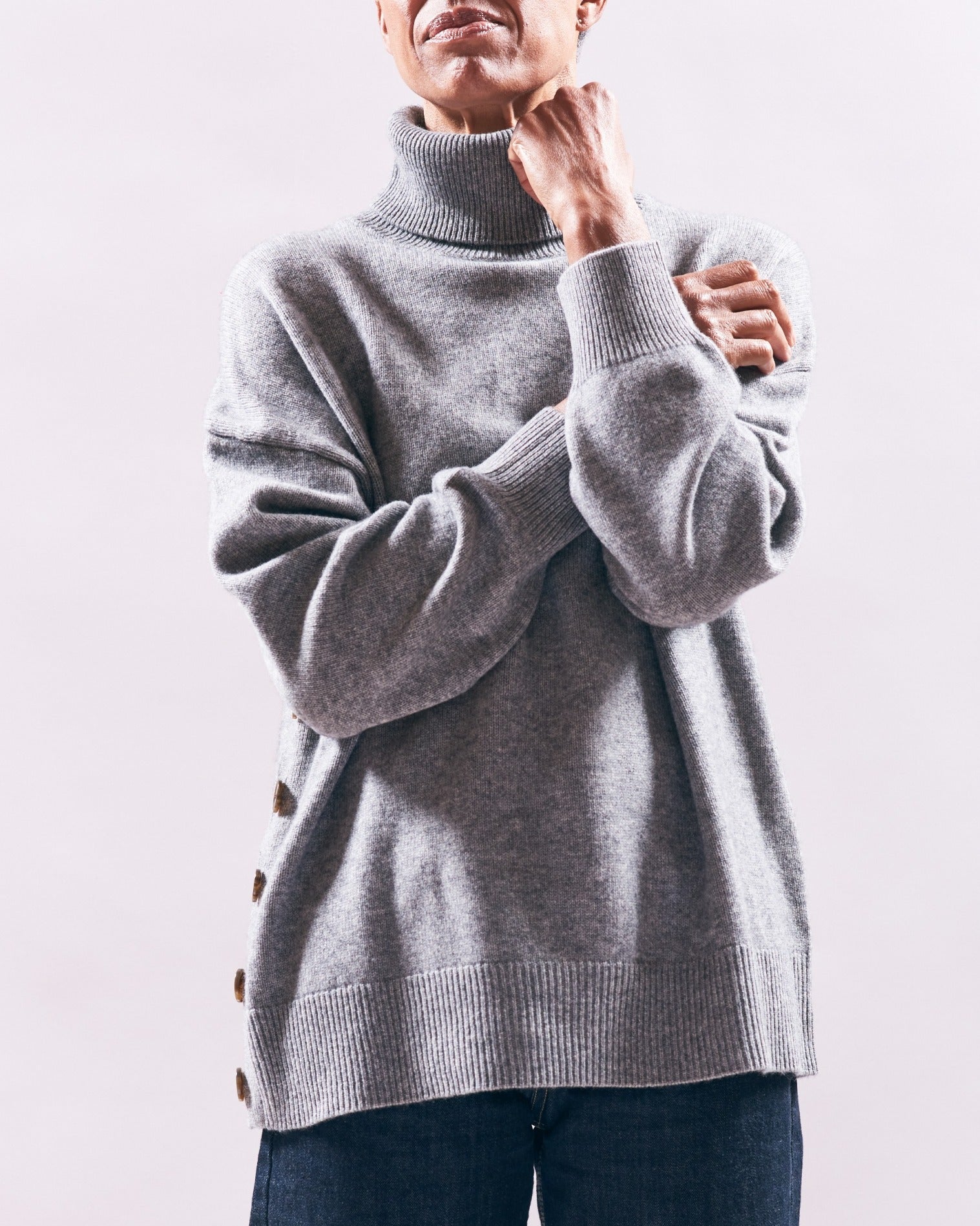 Boyfriend Button Roll Collar