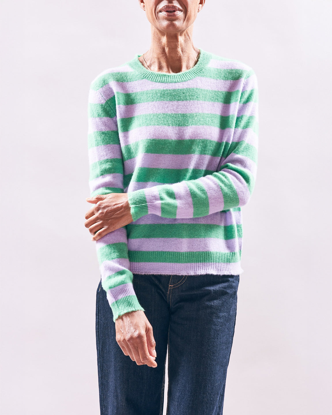 Jumper 1234 Stripe Distressed Crew