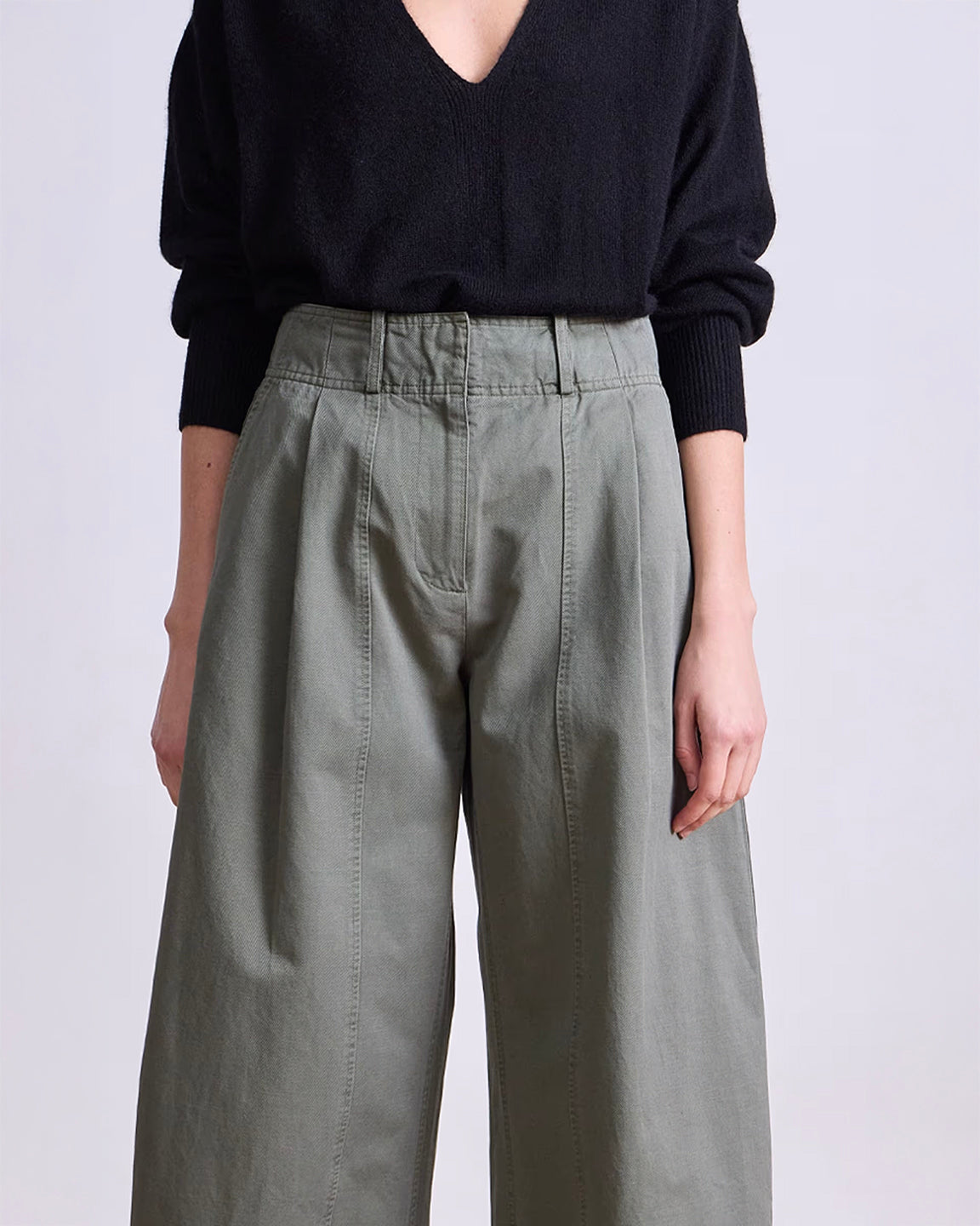 Apiece Apart Cropped Cybil Trouser in Thyme