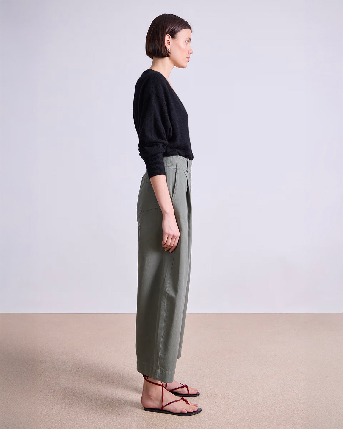 Apiece Apart Cropped Cybil Trouser in Thyme