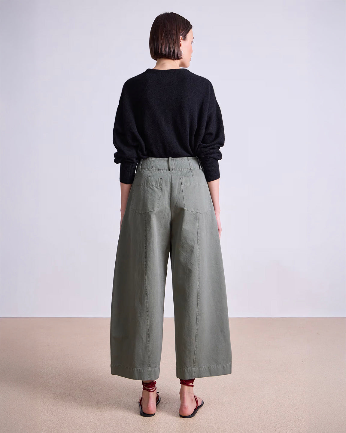 Apiece Apart Cropped Cybil Trouser in Thyme