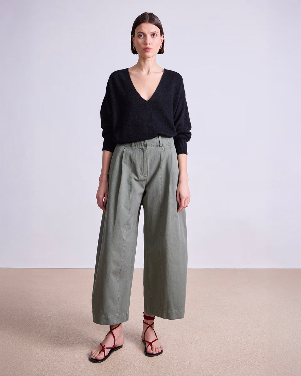 Apiece Apart Cropped Cybil Trouser in Thyme