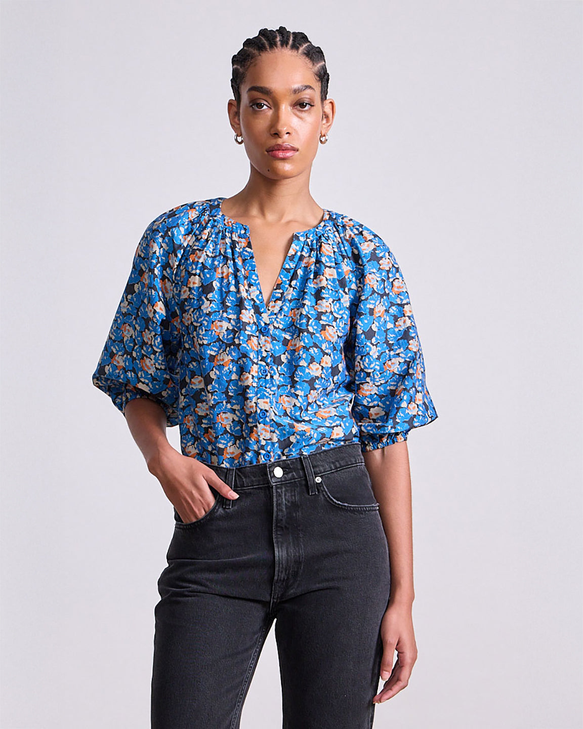 Apiece Apart Mitte Top in Florette Blue