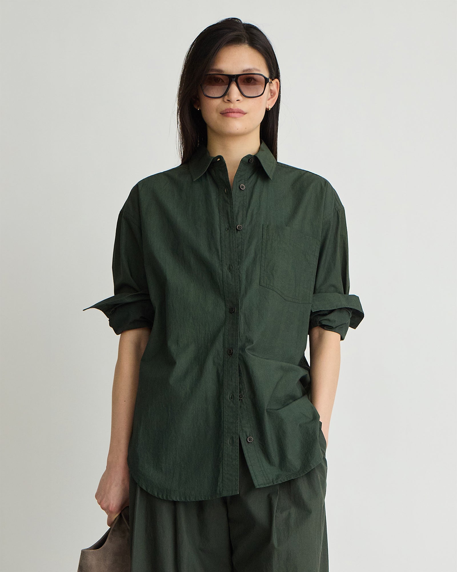 Apiece Apart Oversized Button Down in Rosin