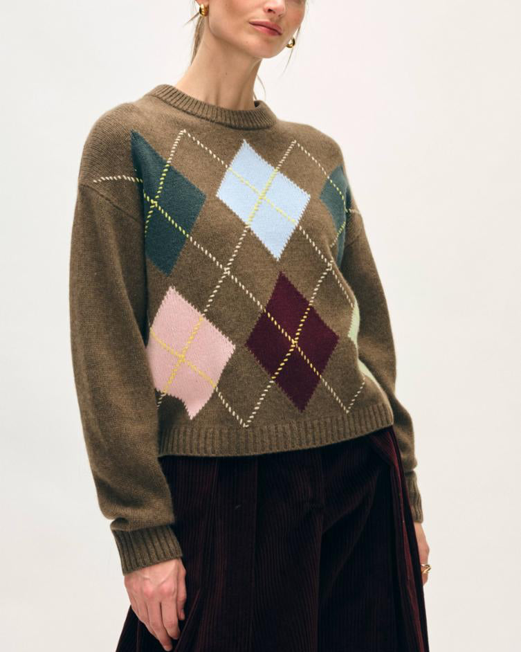 CASHMERE ARGYLE CREW