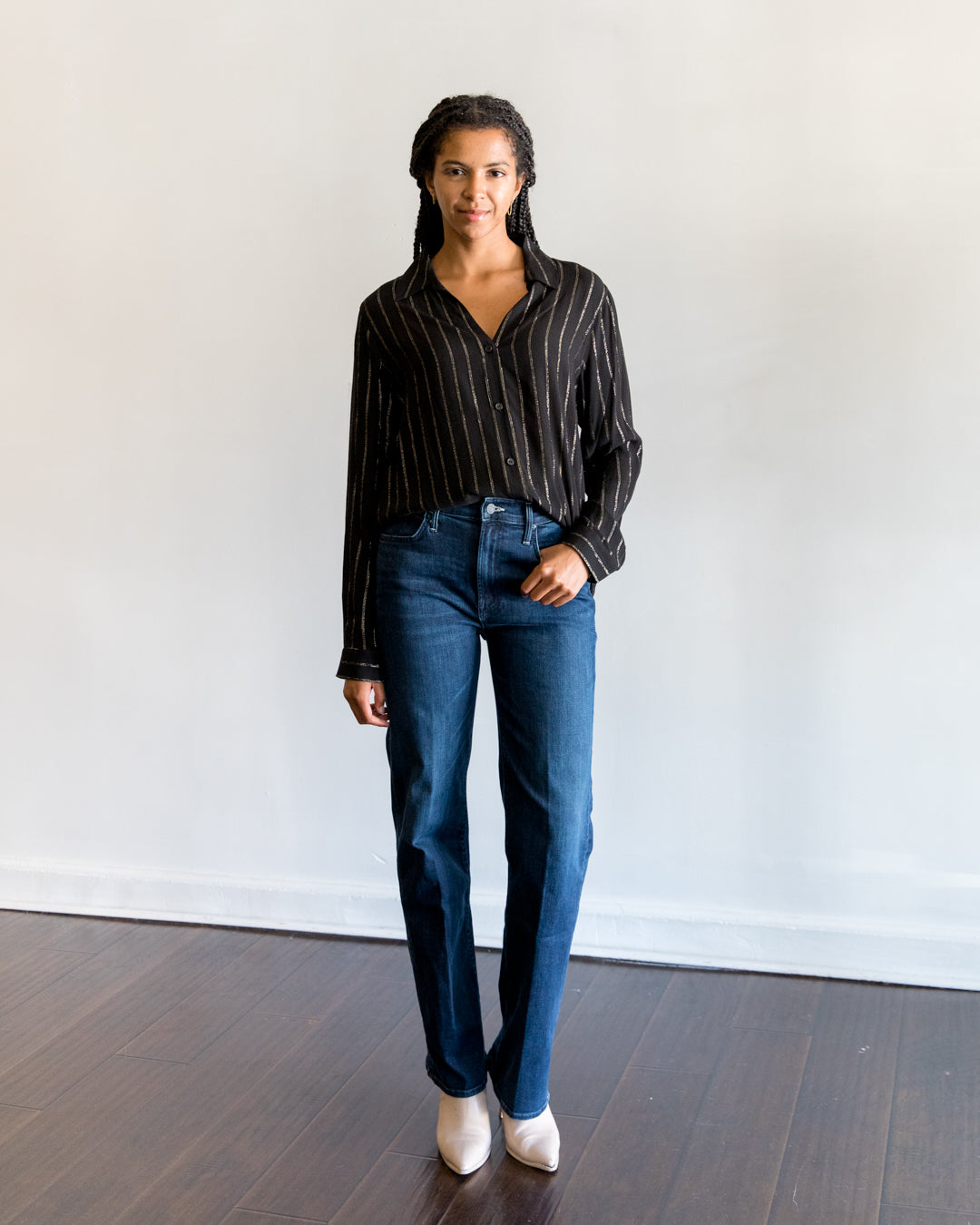 Sanctuary Metallic Shirt in Black