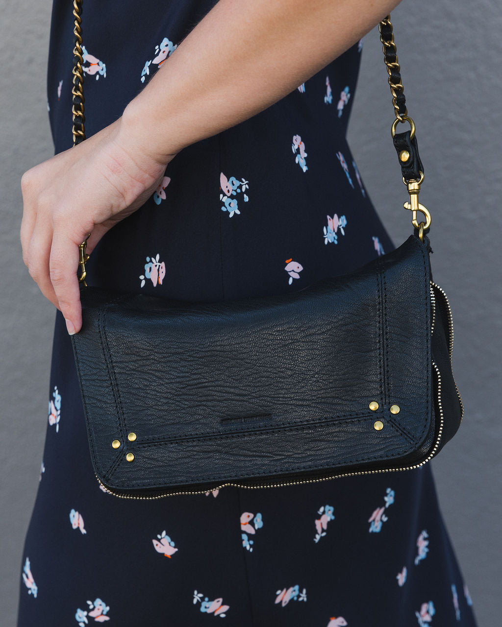 Jerome Dreyfuss Bobi S Bag in Noir Goatskin