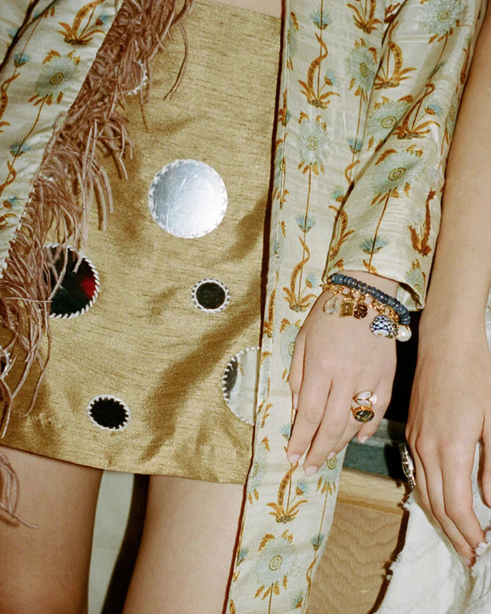 Chan Luu Open Link Charm Bracelet In Gold Multi
