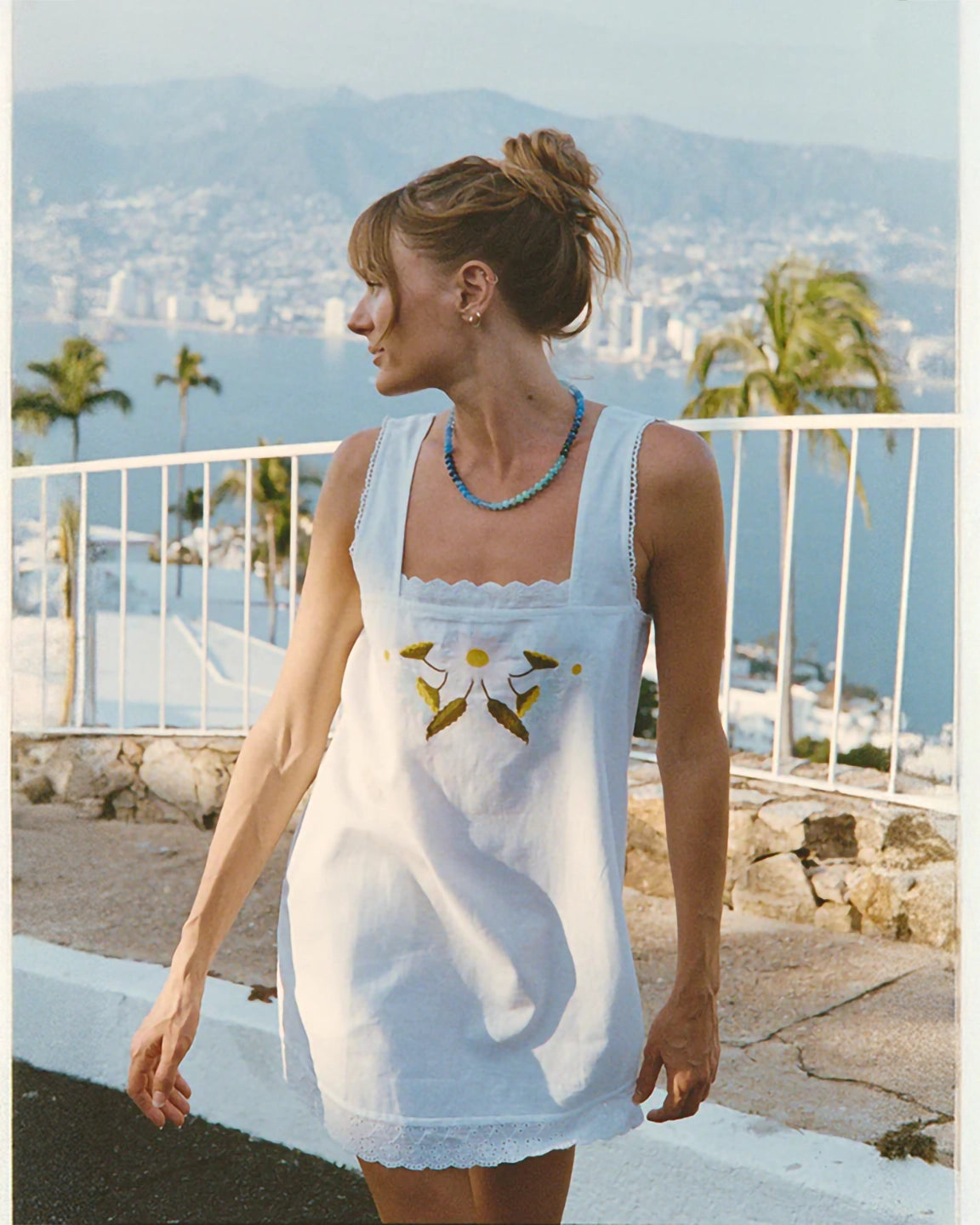 Ciao Lucia Edeme Embroidered Shift Dress in White