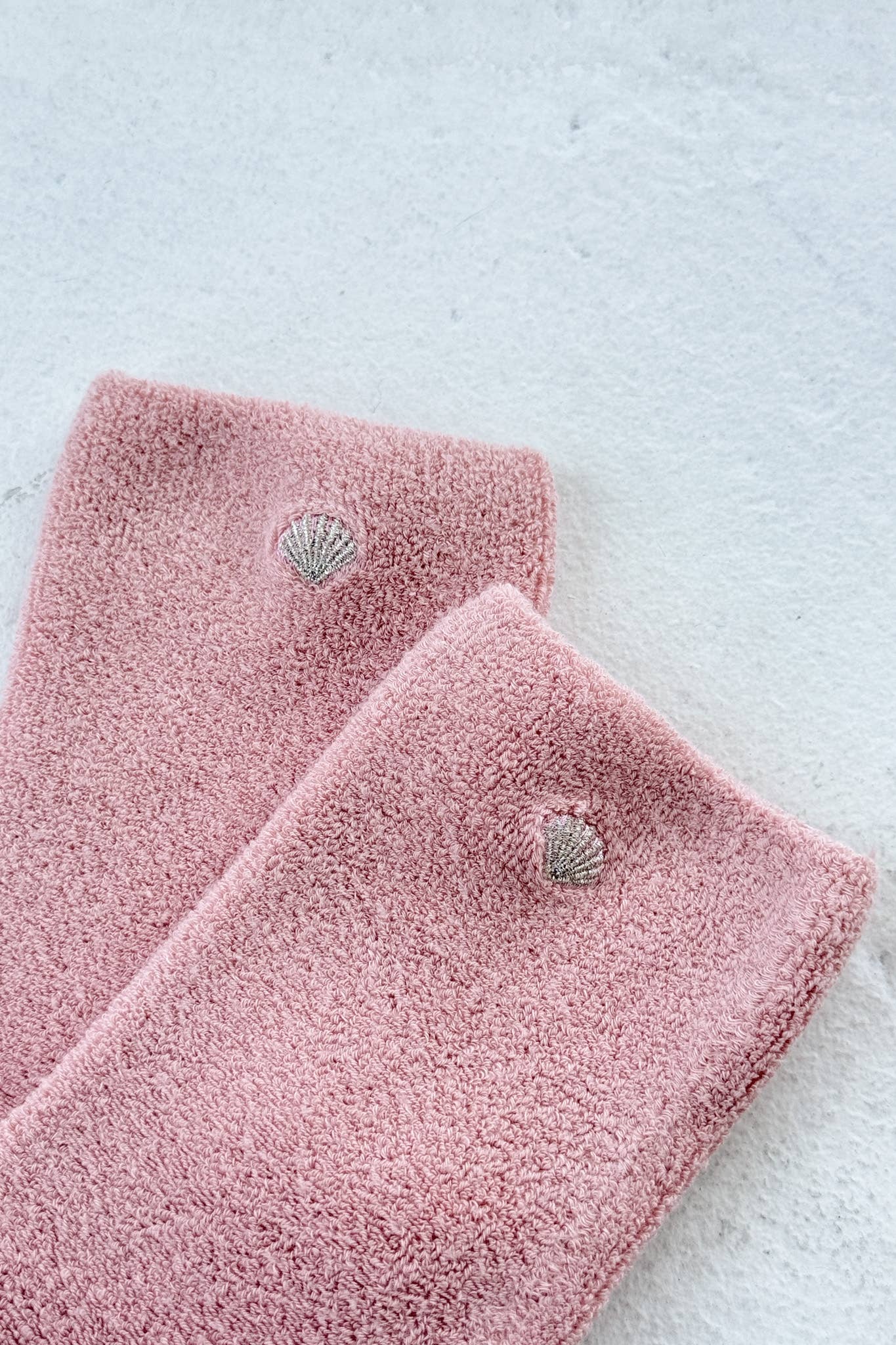 Le Bon Shoppe Embroidered Cloud Socks in Pink Rosé + Silver Seashell