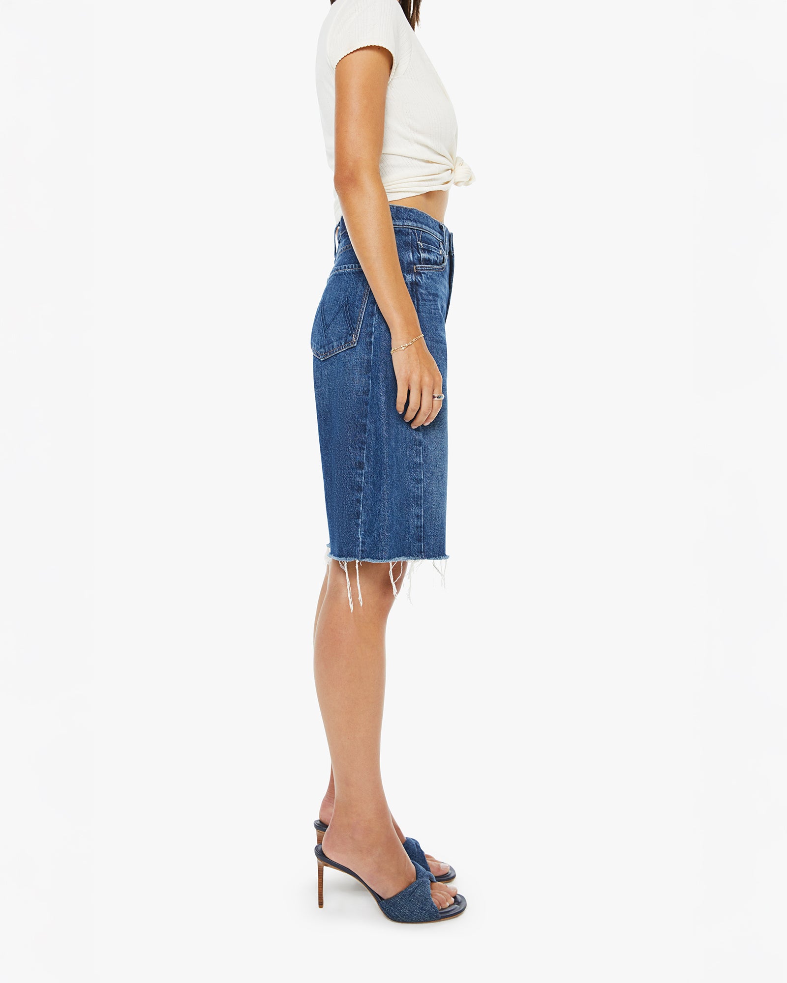 Mother Denim The Half-Pipe Bermuda Fray in Did You Bring Me Anything