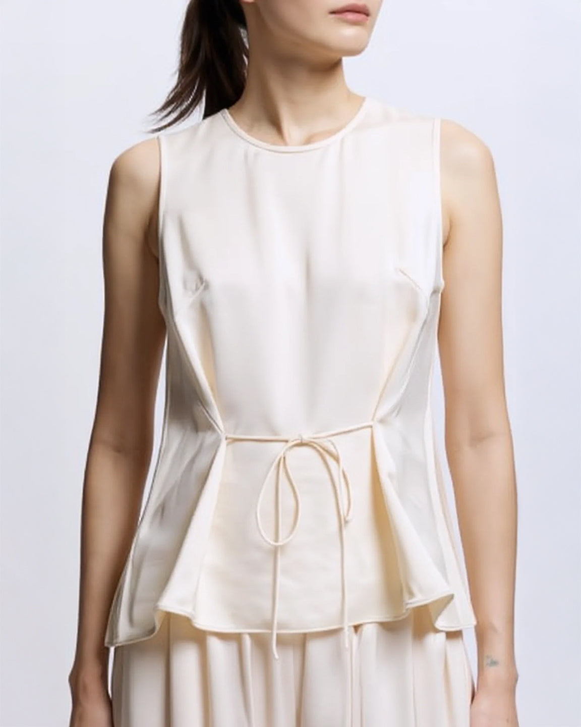 Saint Art Benson Charmeuse Top in Ivory