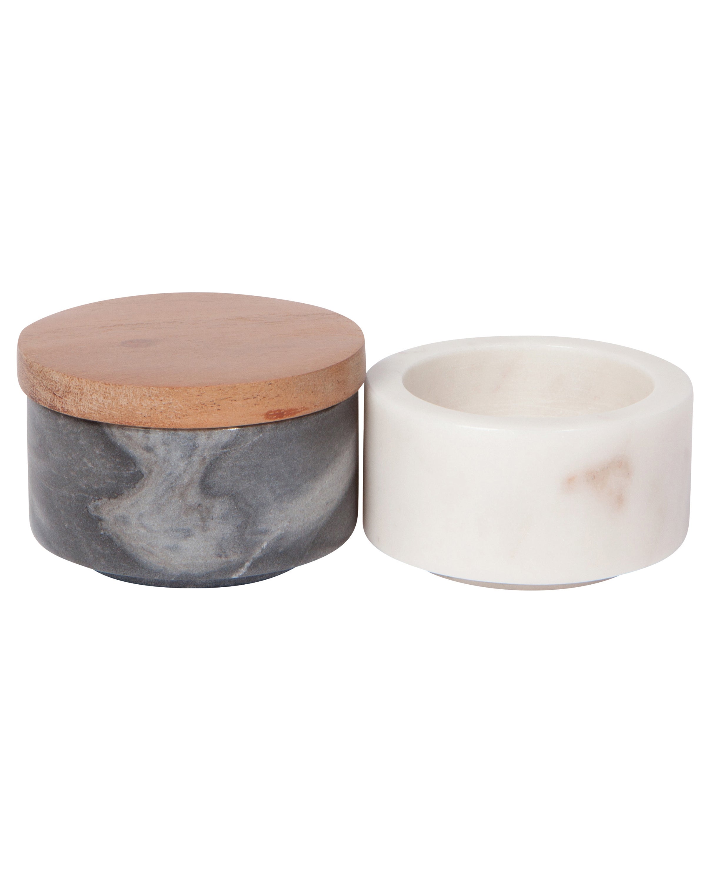 Danica Designs Marble Salt Cellar in White/Slate