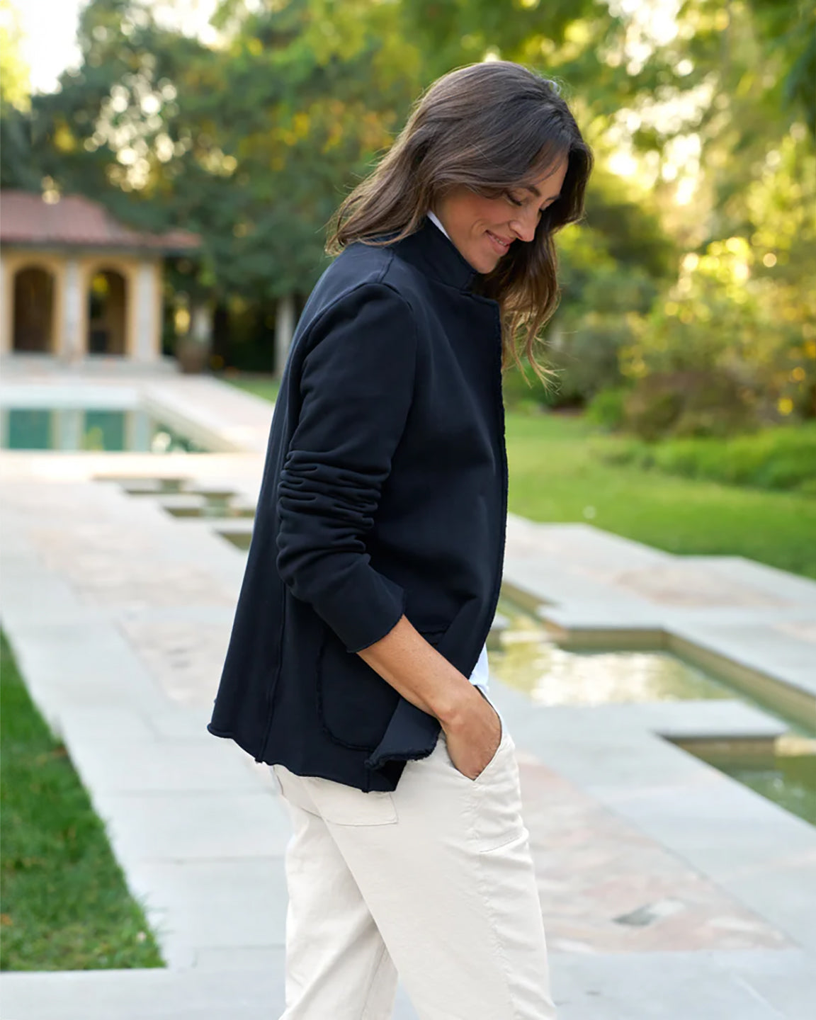 Frank & Eileen Dublin Knit Blazer in British Royal Navy