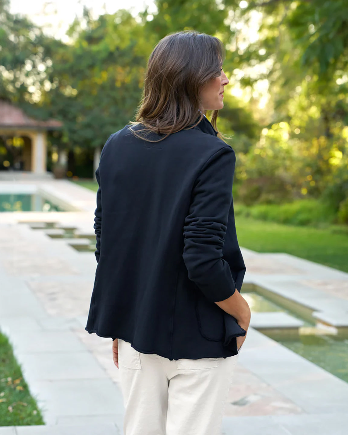 Frank & Eileen Dublin Knit Blazer in British Royal Navy
