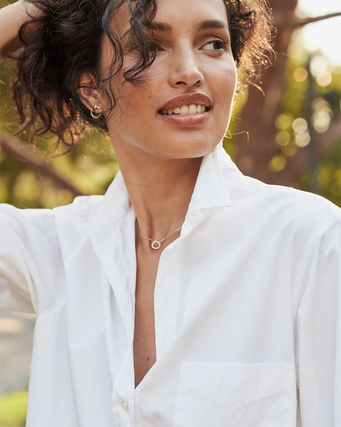 Frank and Eileen Silvio Untuckable Button Up Shirt in White