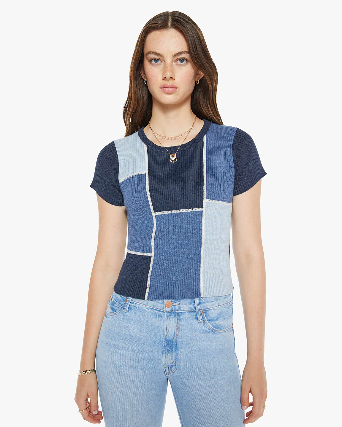 Mother The Block Rib Tee in Patching Things Up