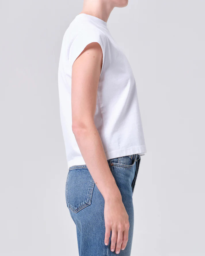 Agolde Bryce Cap Sleeve Tee White