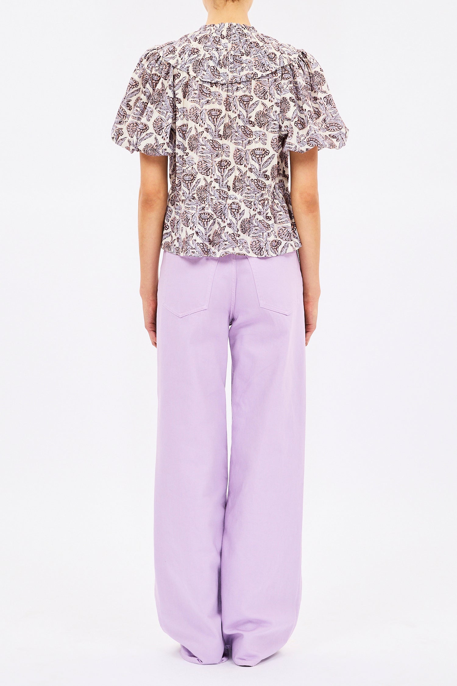 Ulla Johnson Elvie Short Sleeve Cotton Top in Zinnia or Meadow