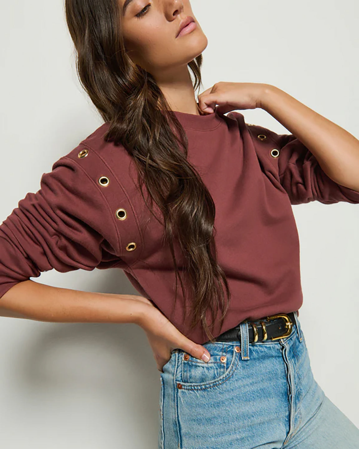 Nation Arlem Sweatshirt in Brunette