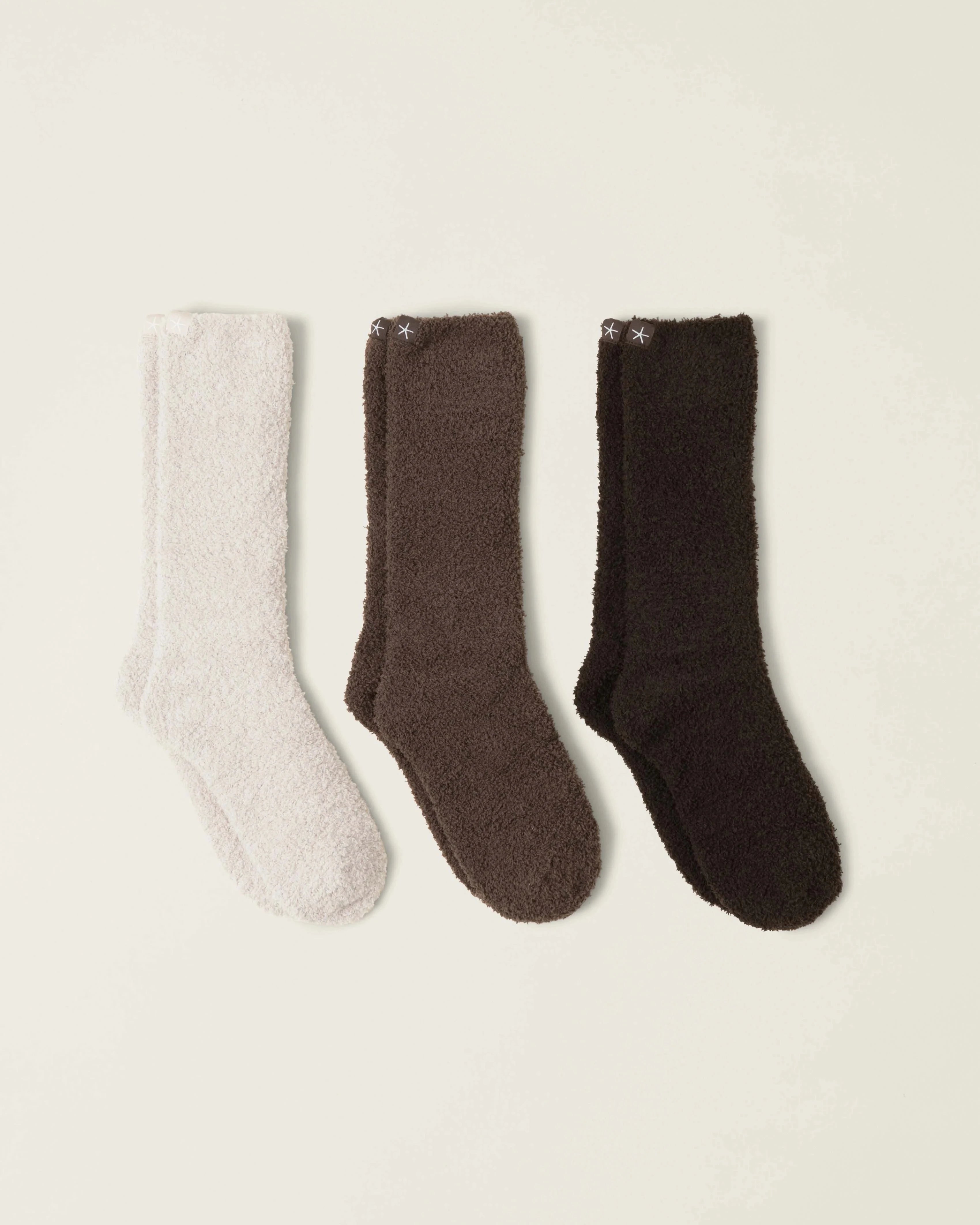 Barefoot Dreams CozyChic 3 Pair Sock Set in Espresso Multi