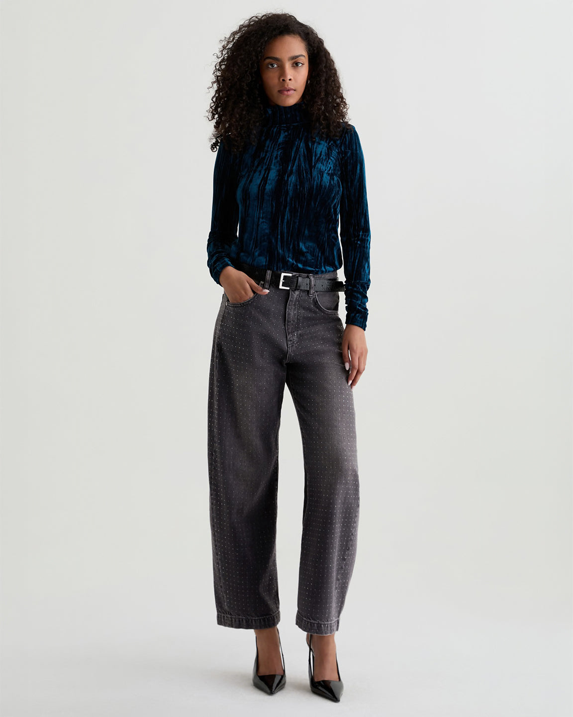 AG Hattie High-Rise Barrel Jean In Star Light