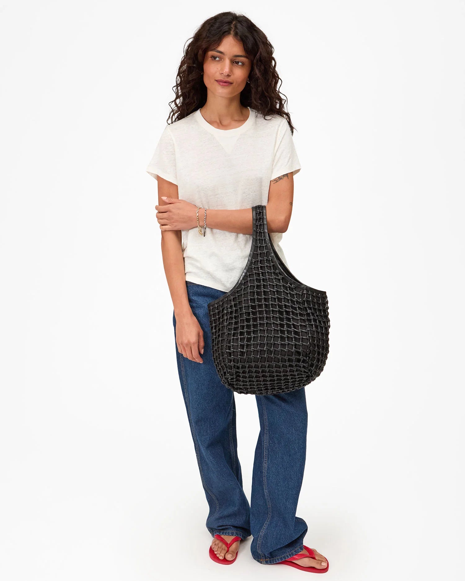 Clare V. Bando in Black Knot Woven Leather