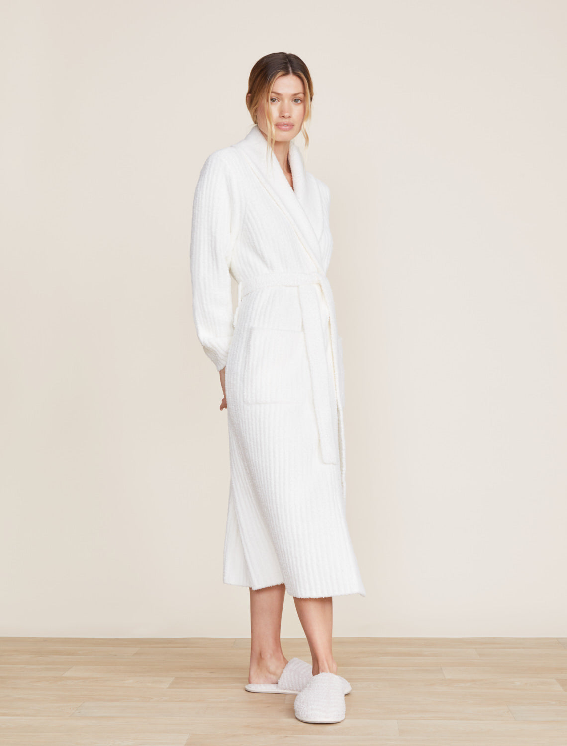 Barefoot Dreams Eco CozyChic Ribbed Robe in Pearl