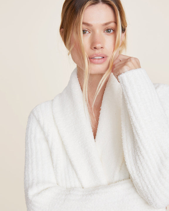 Barefoot Dreams Eco CozyChic Ribbed Robe in Pearl