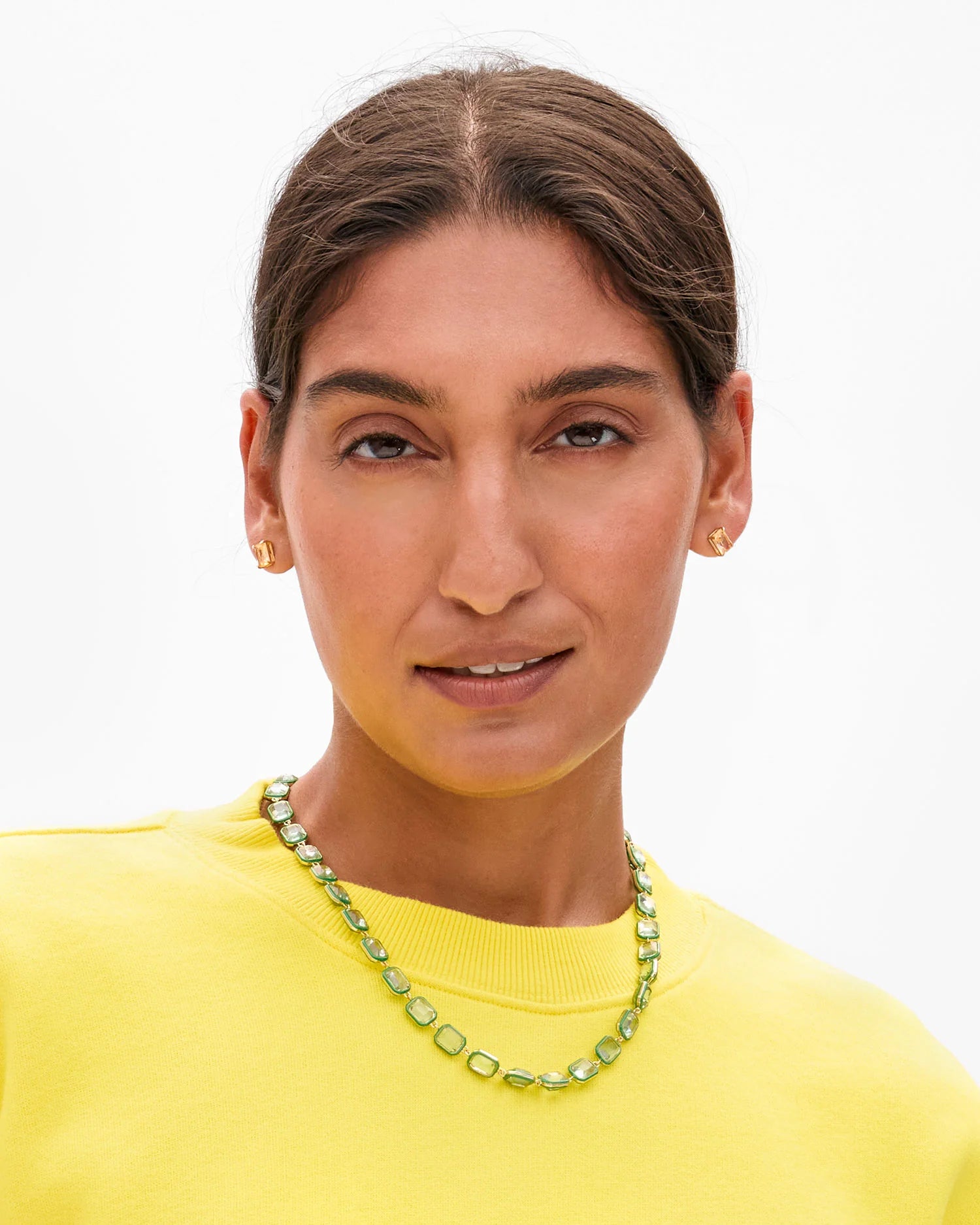 Clare V. Bijoux Bead Necklace in Mint