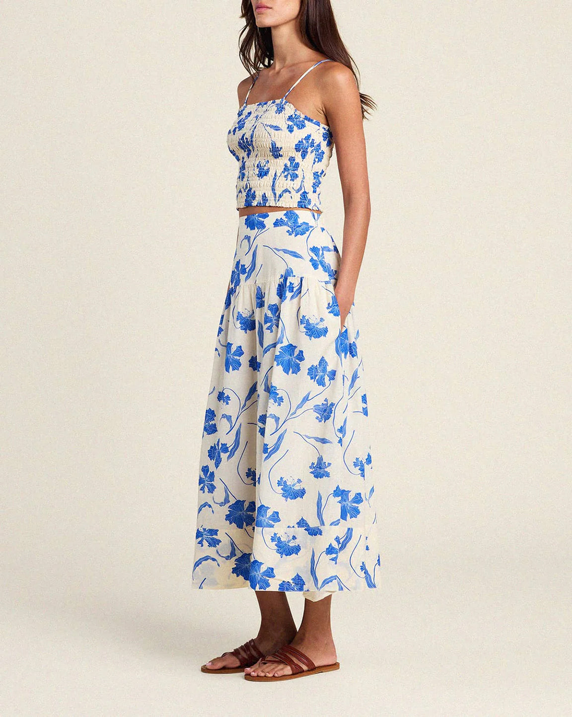 Trovata Birds of Paradis Summer Top in Blue Iris