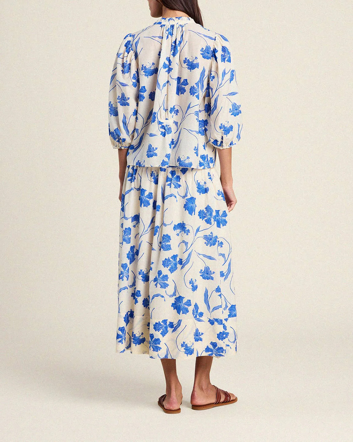 Trovata Birds of Paradis Orly Blouse in Blue Iris