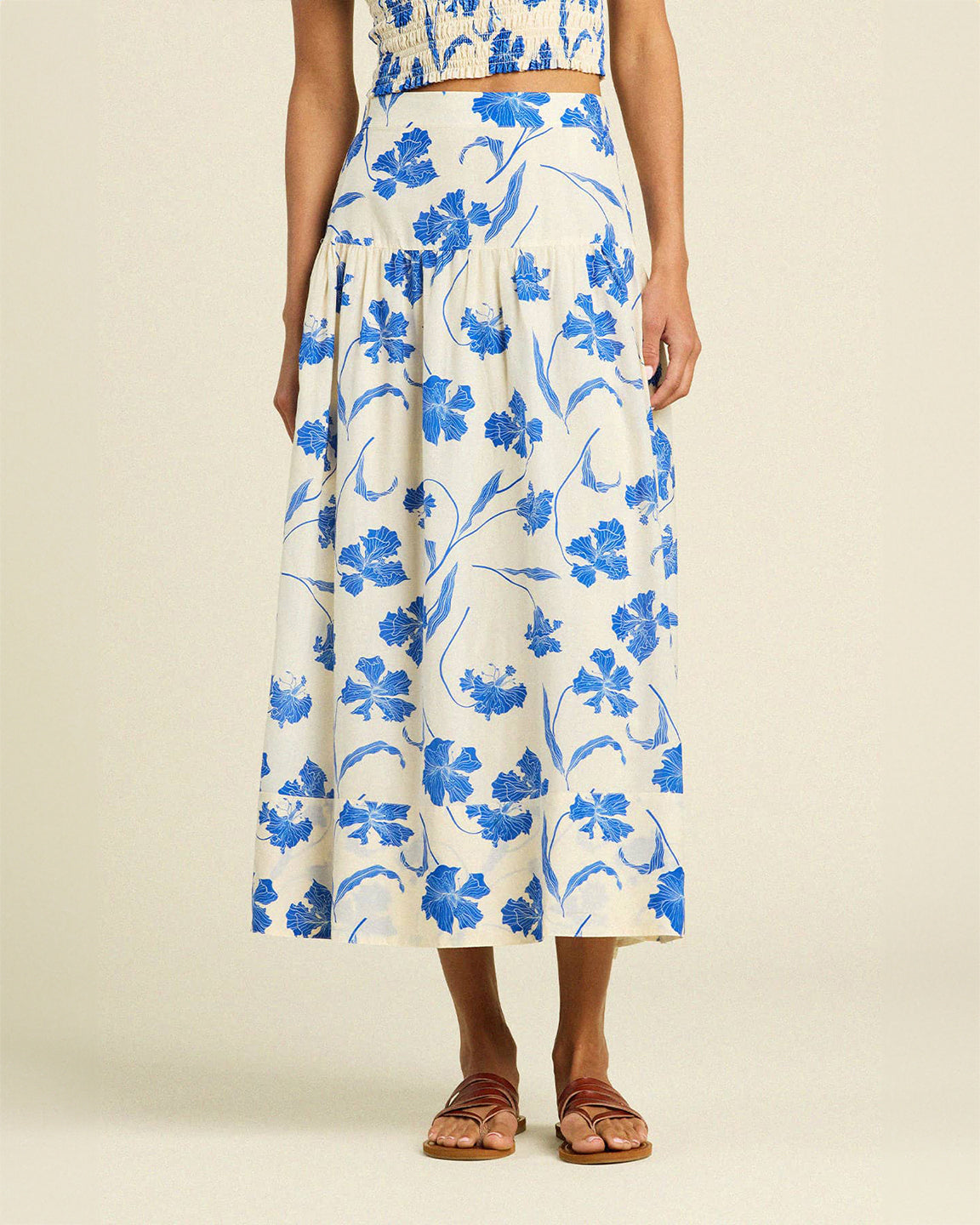 Trovata Birds of Paradis Lydia Skirt in Blue Iris