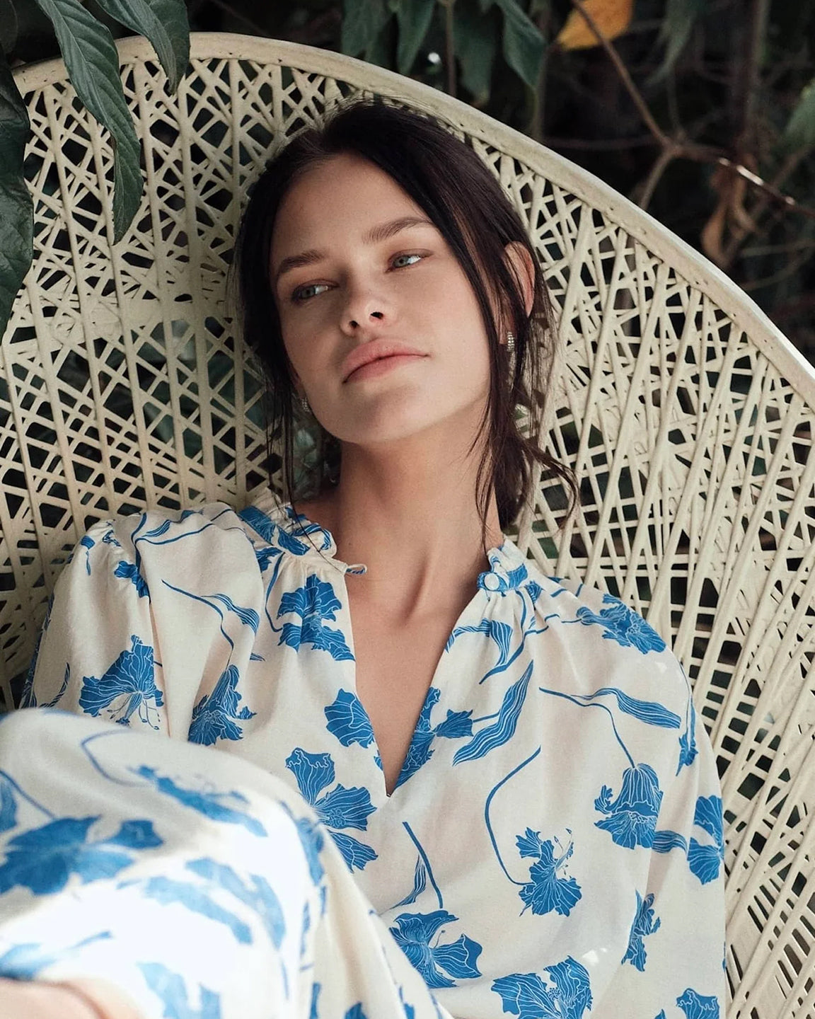 Trovata Birds of Paradis Orly Blouse in Blue Iris