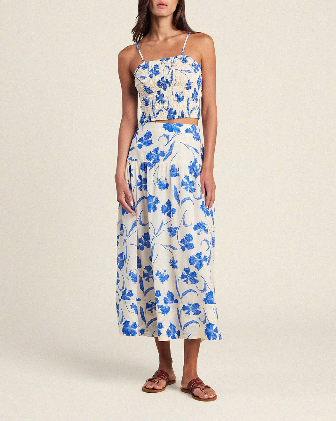 Trovata Birds of Paradis Summer Top in Blue Iris