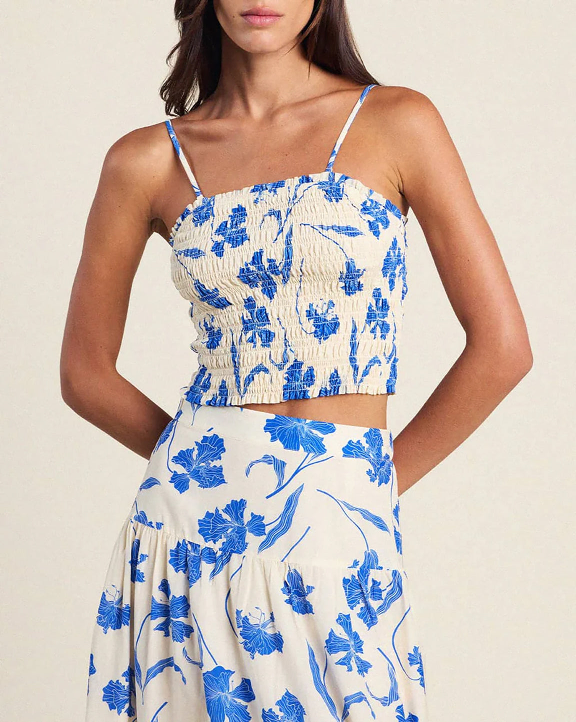 Trovata Birds of Paradis Summer Top in Blue Iris