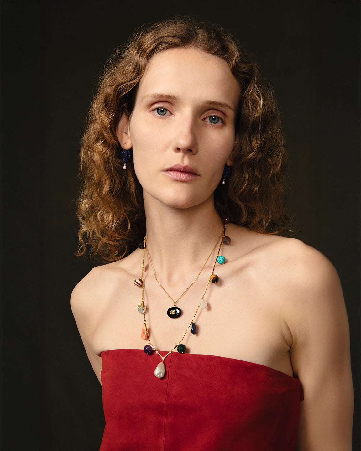 Chan Luu Multi Stone Tube Link Necklace