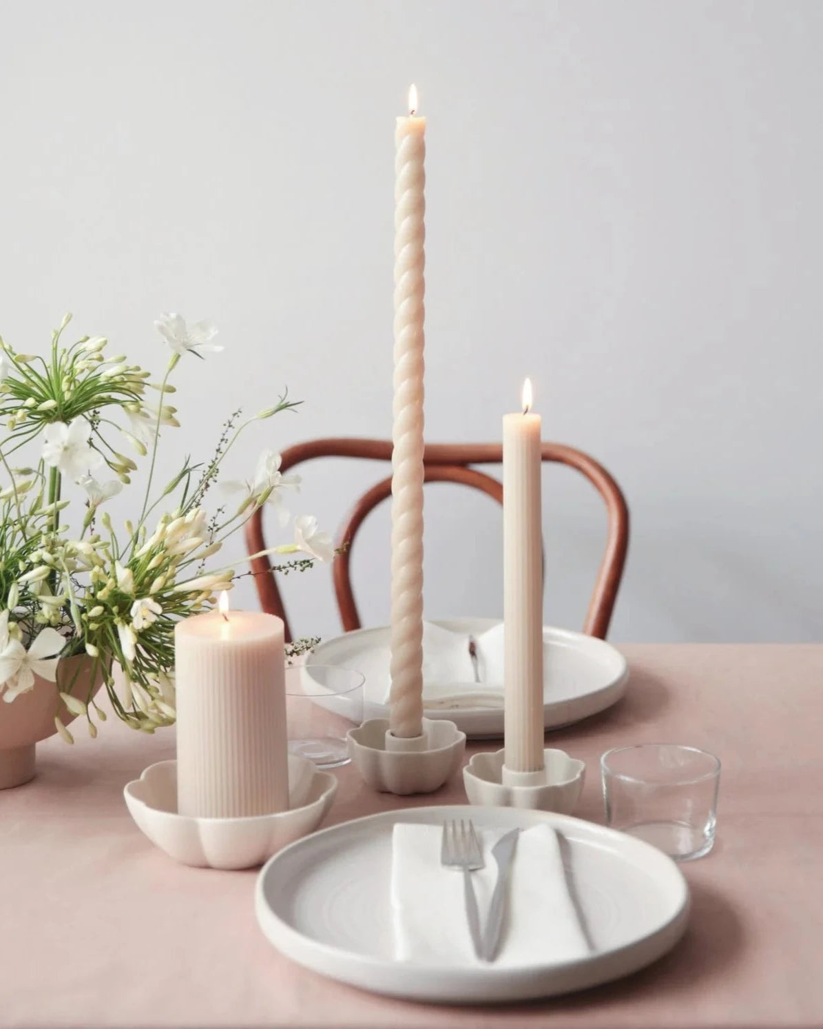 The Floral Society 10" Fancy Taper Candles in Parchment
