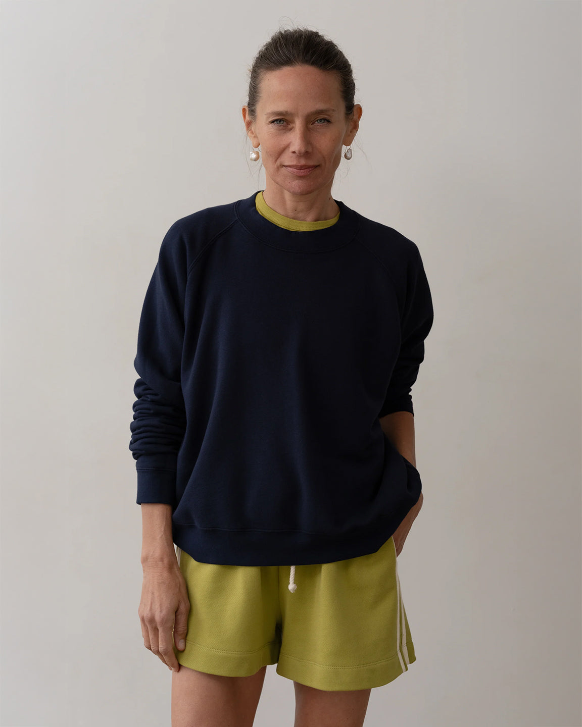 Donni. The Eco-Terry Crewneck in Navy