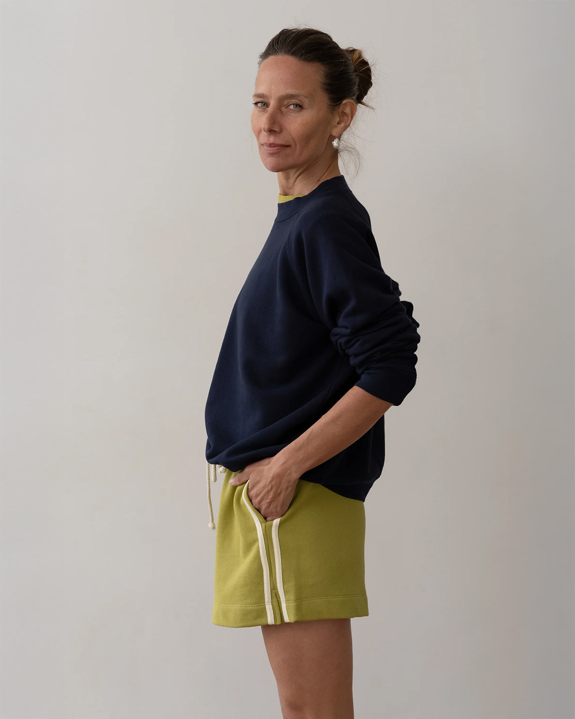 Donni. The Eco-Terry Crewneck in Navy
