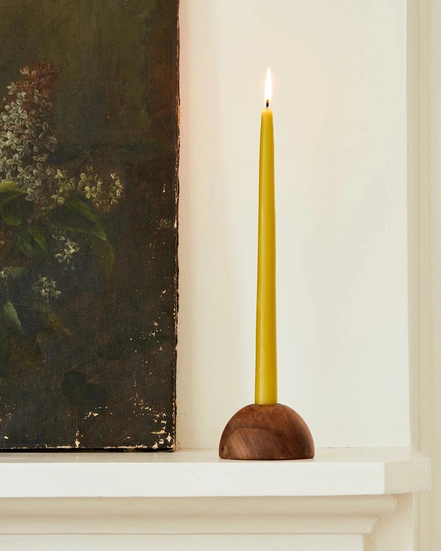The Floral Society Dusk Taper Holder in Walnut Wood