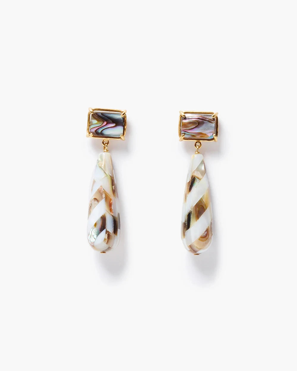 Chan Luu Abalone Drop Earrings Gold